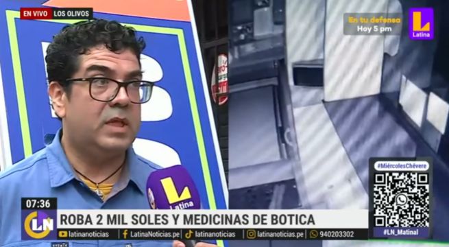 Los Olivos: químico farmacéutico roba más de 2 mil soles de farmacia en la que laboraba 