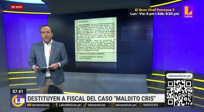 Ministerio Público destituye a fiscal que liberó a cómplices del ‘Maldito Cris’