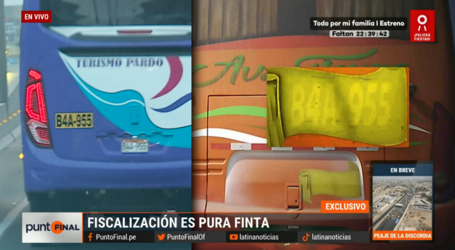 Buses pasan filtros de Sutran y circulan con normalidad, pese a usar placas de otros vehículos