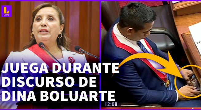 Mensaje a la Nación: congresista es captado jugando durante discurso de Dina Boluarte