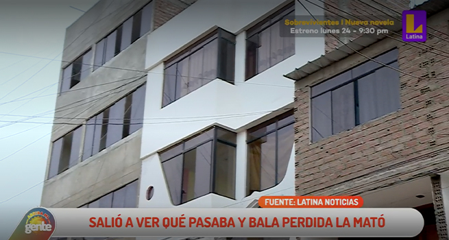 Mujer muere por bala perdida al asomarse por su ventana en Ate