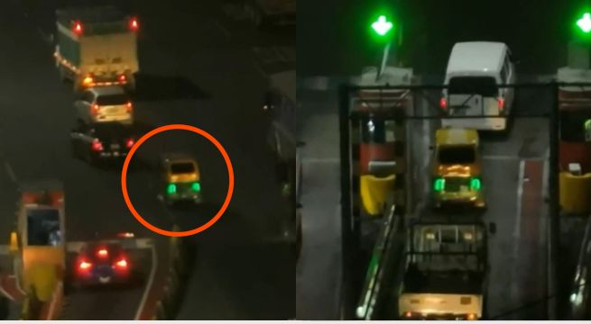 ¡De no creer! Mototaxi circula por vía Evitamiento y paga peaje
