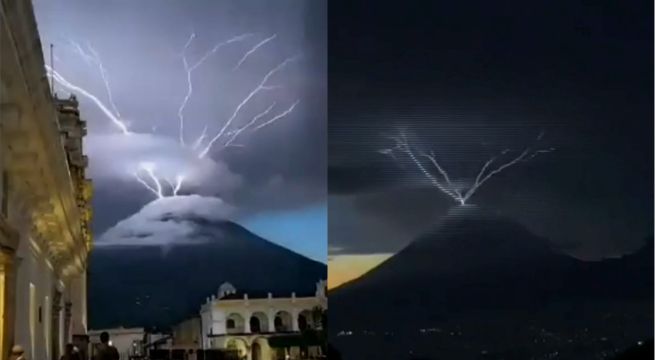 ¡Increíble! Rayos caen sobre volcán de Agua en Guatemala