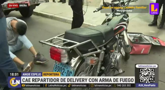 Capturan a falso repartidor de delivery que transportaba armas de fuego y drogas