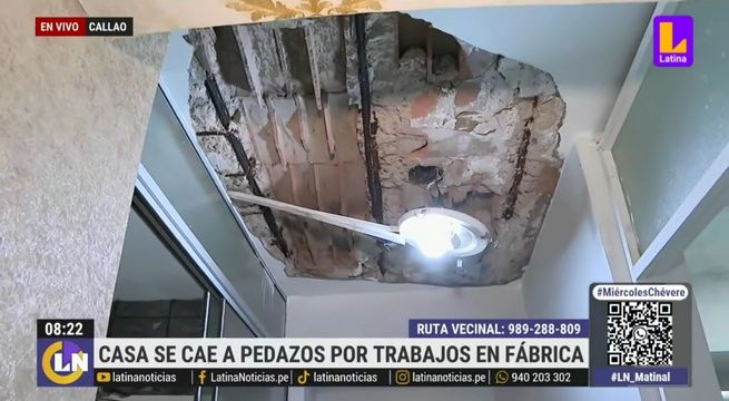 Callao: vivienda se cae a pedazos por trabajo de maquinarias pesadas