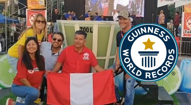 Chincha logra Récord Guinness con el vaso de pisco sour más grande del mundo