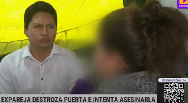 SJM: Expareja de una mujer intenta matarla destrozando la puerta de su casa