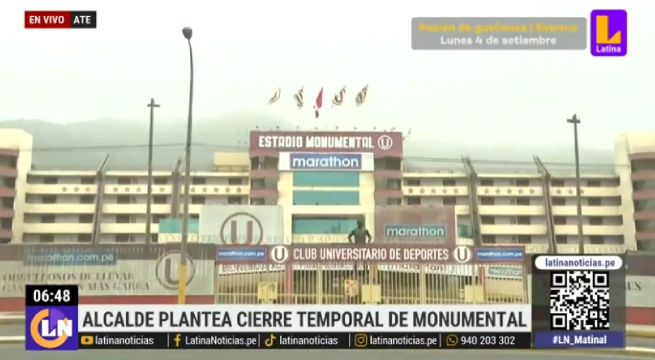 Alcalde de Ate plantea cierre temporal del Estadio Monumental