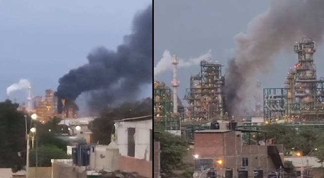Se produjo incendio en la Refinería de Talara [Video]