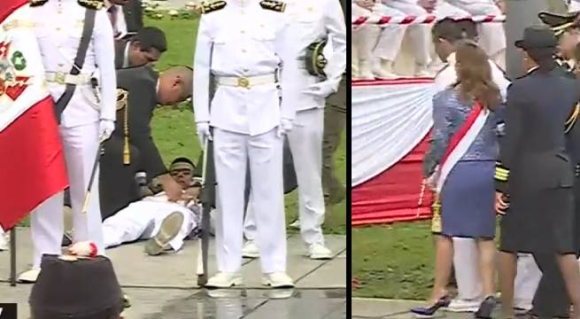 La reacción de Dina Boluarte al ver a un cadete desmayado en el Día de las Fuerzas Armadas