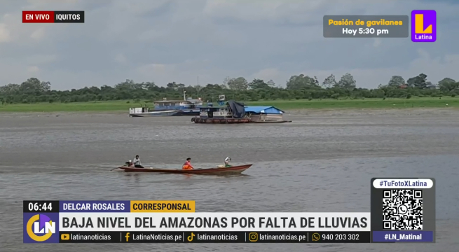 Desciende nivel de agua del río Amazonas por falta de lluvias