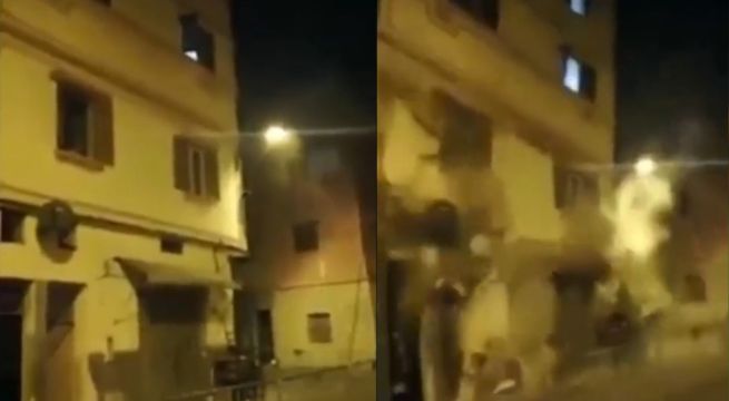 Captan derrumbe de edificio de cuatro pisos durante terremoto en Marruecos