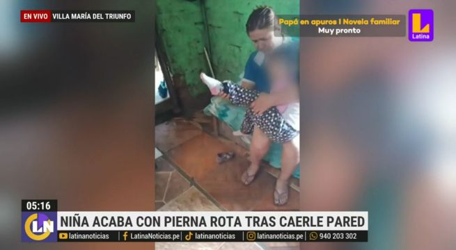 Menor termina con la pierna fracturada tras caerle un muro