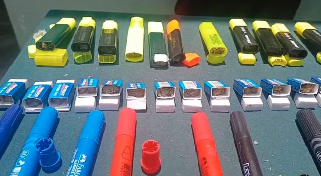 Policía incauta marihuana escondida en resaltadores y plumones