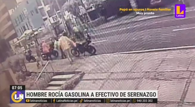 Sujeto intentó quemar vivo a un sereno tras rociarle gasolina