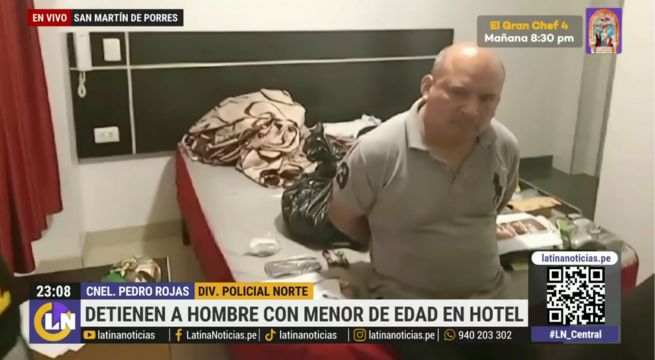 Hombre es detenido luego de ingresar a hotel con una menor de edad