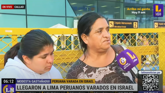 Peruanos que regresan desde Israel: 