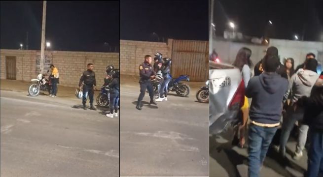Trujillo: efectivo policial y motociclistas resultan heridos en intervención por 