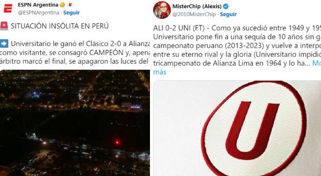 Qué dijo la prensa internacional sobre el título de Universitario y el apagón en Matute