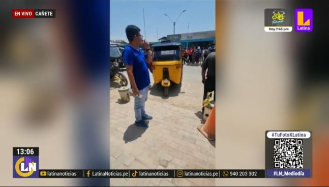 Mototaxista empuja a obrero a la pista y camión lo atropellado  