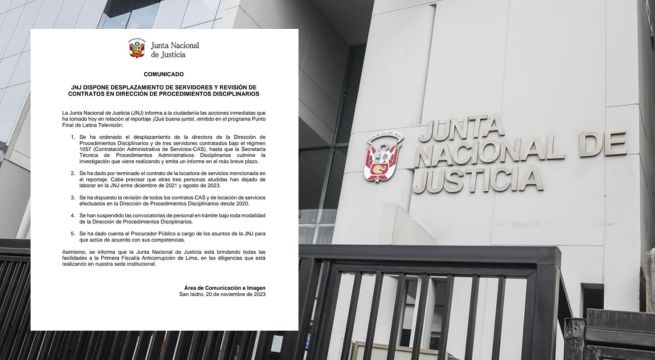 JNJ toma medidas: Despido, cambios de puesto y revisión de contratos tras informe de Punto Final