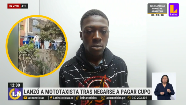 Ate: extorsionador lanza a mototaxista desde varios metros de altura porque se negó a pagar cupo | VIDEO 