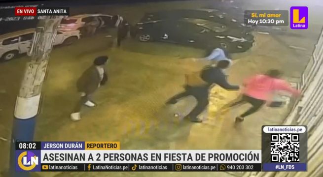 Cámara de seguridad capta ataque de delincuentes en fiesta de promoción