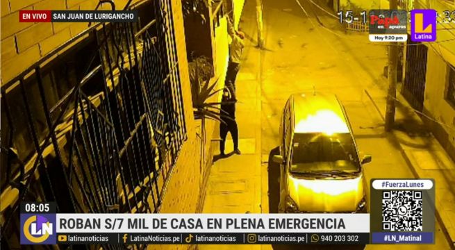 Sujeto trepa hasta el cuarto piso de una casa y roba 7 mil soles