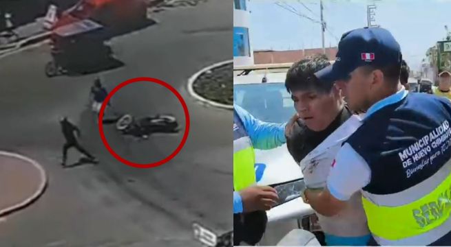 Delincuentes asaltan agente bancario y se les apaga la moto durante escape