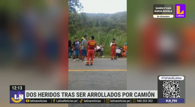 Dos trabajadores terminan arrollados por camión repartidor de gaseosa