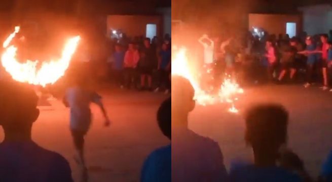 Niño sufre graves quemaduras en plena presentación escolar