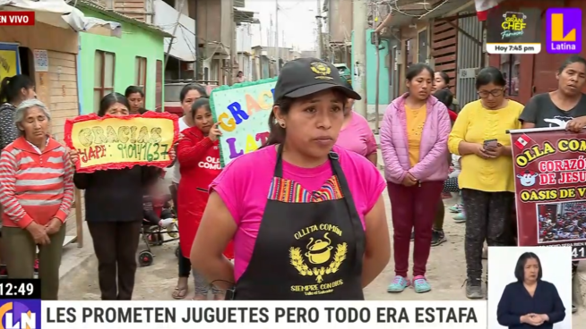 Falso asesor del Congreso estafa a madres de olla común con chocolatada | VIDEO 