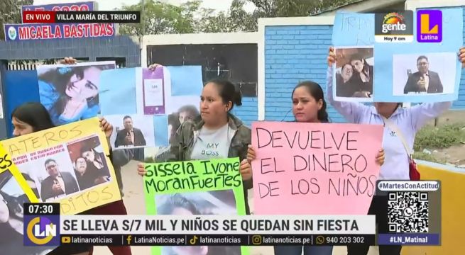 Tesorera se lleva más de 7 mil soles y deja sin fiesta de promoción a niños