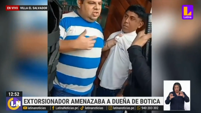 Vecinos capturan a delincuente en el preciso momento en que extorsionaba a dueña de botica | VIDEO 