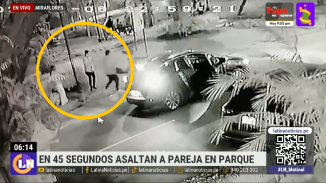 Pareja fue asaltada con arma en 45 segundos: ellos paseaban en parque de Miraflores 