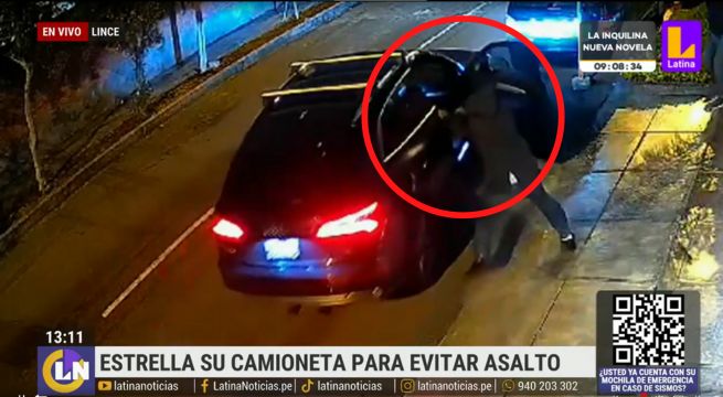Mujer estrella su camioneta para evitar que la asalten en Lince [VIDEO]
