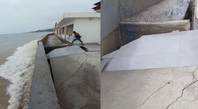 Tumbes: fuerte oleaje afecta 21 inmuebles en Zorritos y Bocapán