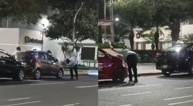 ¡Como niños! Taxistas se 