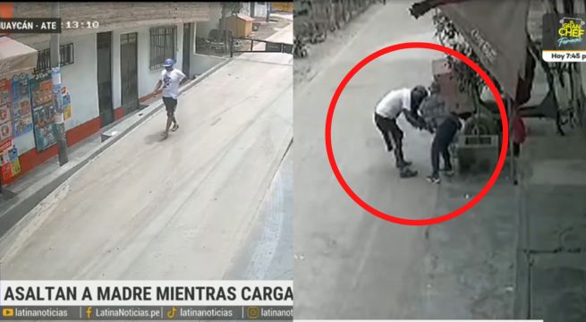 Delincuente asalta a madre que llevaba a su bebé cargado en la espalda