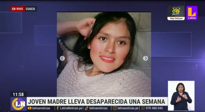 Madre de 19 años desaparece en Cusco: familia sospecha de dos personas