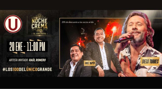 Universitario anuncia concierto de Diego Torres en la Noche Crema e hinchas explotan en redes