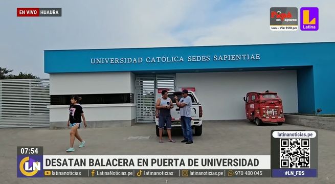 Balacera en la puerta de la Universidad Sedes Sapientiae deja cuatro heridos