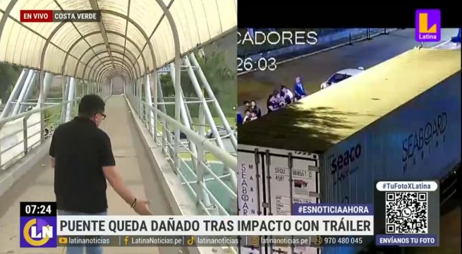 Costa Verde: camión impacta contra puente y deja severos daños materiales