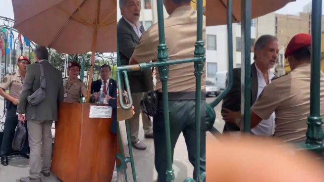 Trabajador de Fuerza Popular del Congreso agrede y amenaza a policía: 