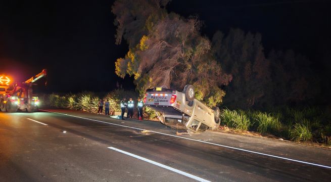 Volcadura de auto deja un muerto en plena Panamericana Norte