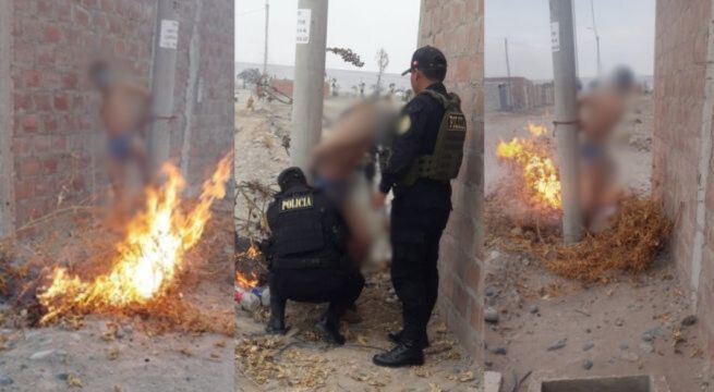 Ladrón es amarrado a un poste y casi termina calcinado