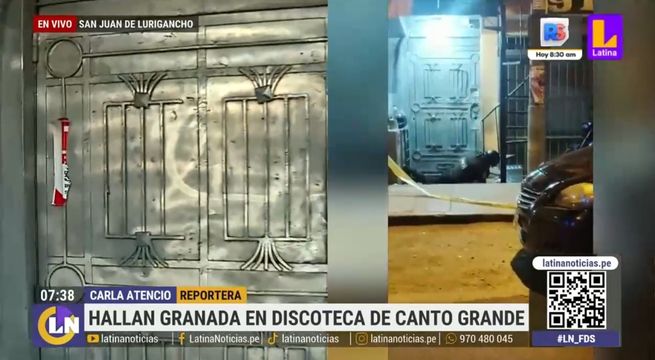 ¡Miedo total! Hallan granada en discoteca de San Juan de Lurigancho