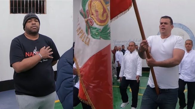 Van der Sloot y 'Mamut' reaparecen en Challapalca entonando el Himno Nacional en ceremonia del Inpe | VIDEO