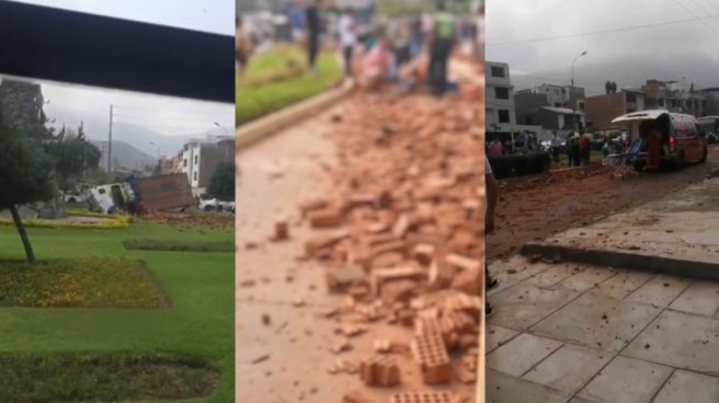 La Molina: volcadura de camión de ladrillos deja 5 heridos