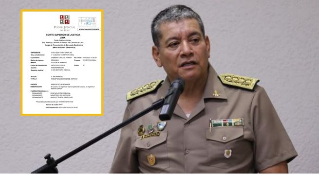 General Angulo presentó acción de amparo contra Boluarte y ministro Torres